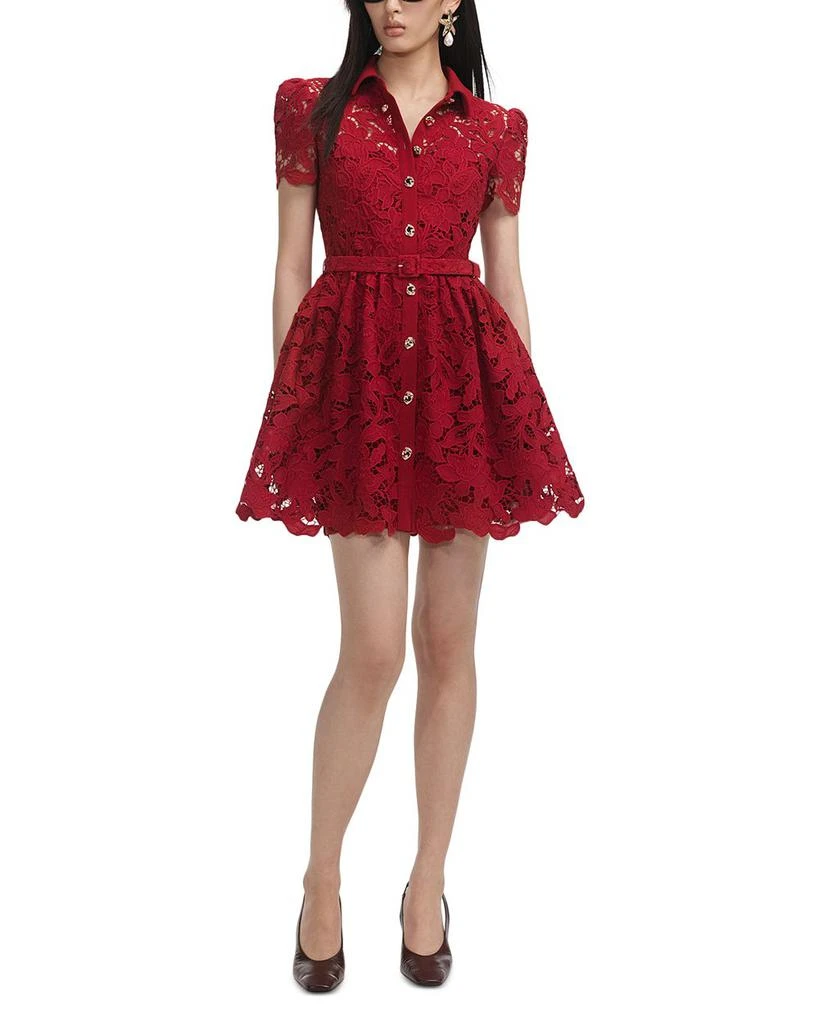 burgundy lace short dress Burgundy Lace Unlined Mini Dress – Hyphen main image 0