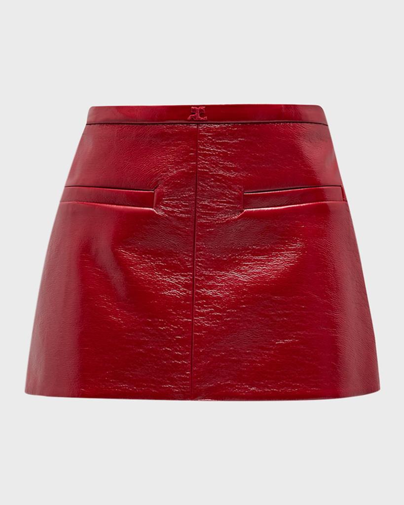 Courreges Heritage A-Line Shiny Vinyl Mini Skirt