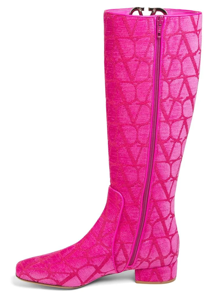 Valentino 25MM Logo-Jacquard Textile Tall Boots 4