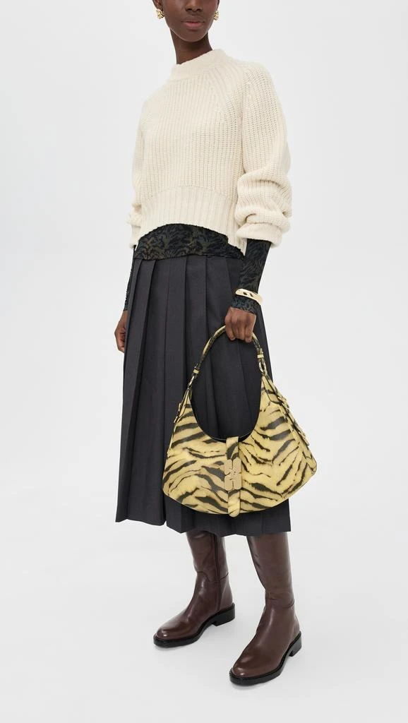 Ganni Kat Small Grained Zebra Bag 2