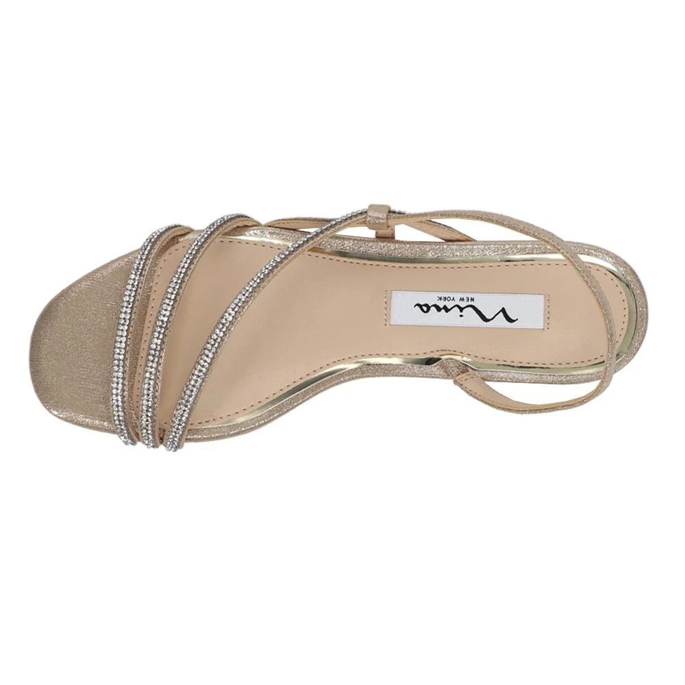 Nina Skylee Metallic Rhinestone Strappy Sandals 4