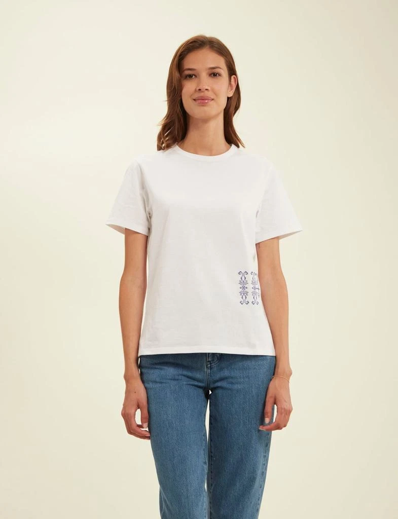 INES DE LA FRESSANGE PARIS Oscar white embroidered T-shirt 5