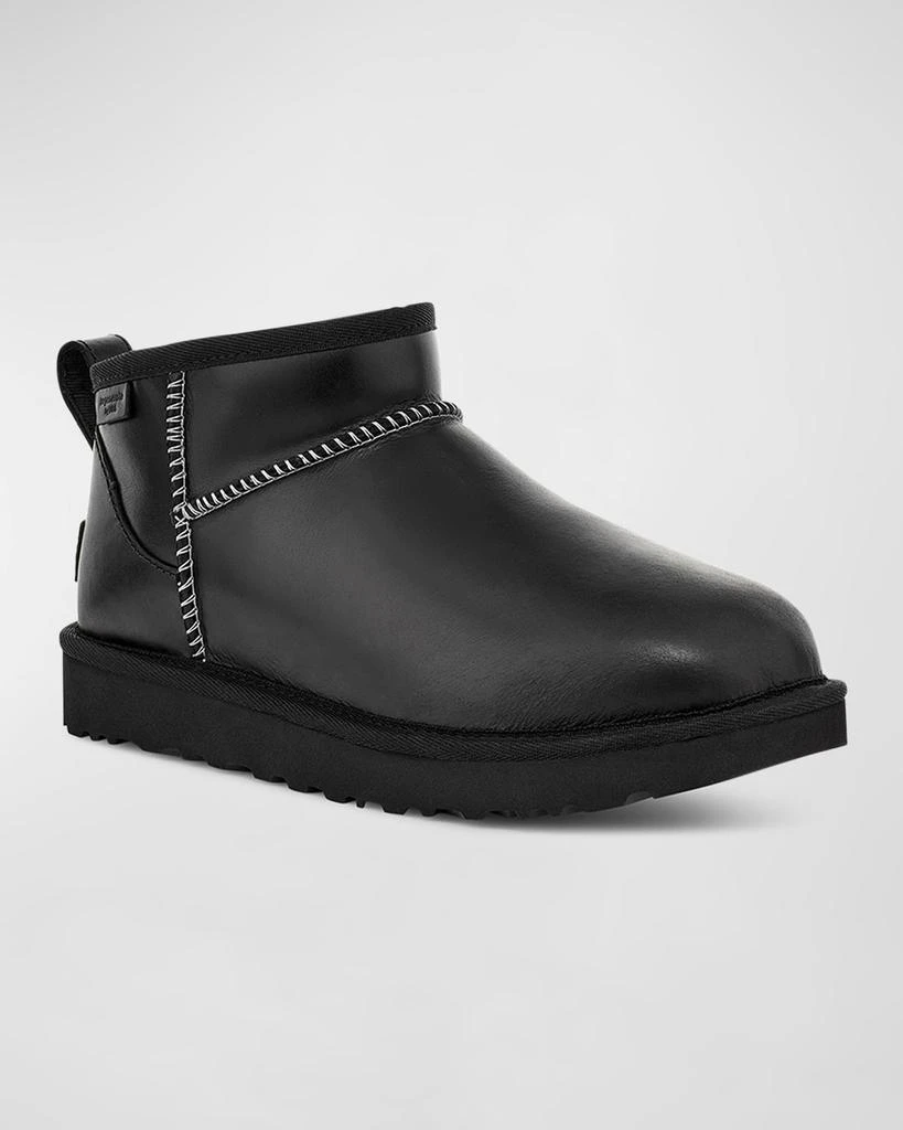 UGG Classic Ultra Mini Leather Cozy Ankle Boots 2