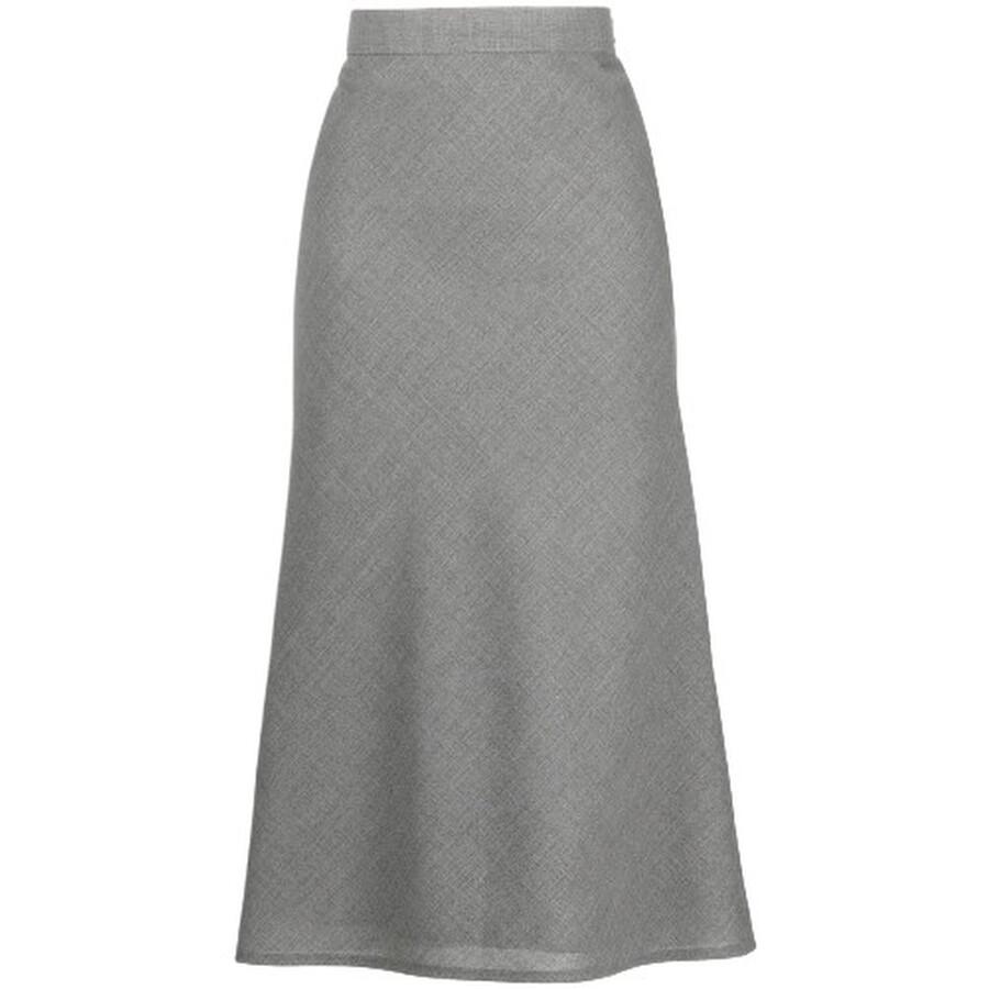 【THOM BROWNE】GREY AND WHITE COTTON-WOOL BLEND SKIRT GREY AND WHITE COTTON-WOOL BLEND SKIRT