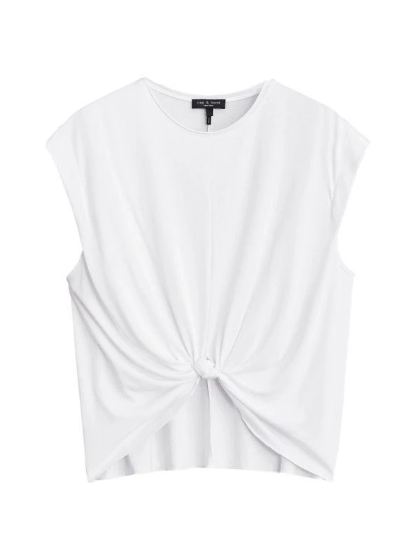 Rag & Bone Jenna Cap Sleeve Knot T Shirt 5