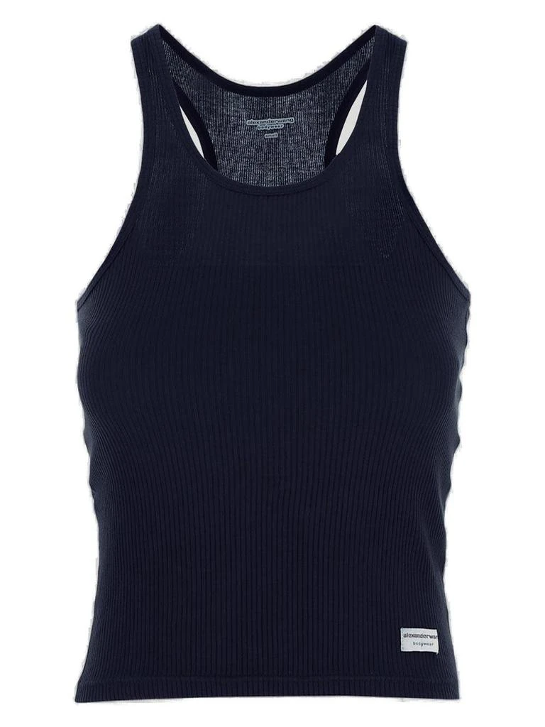 Alexander Wang Alexander Wang Logo Tag Ribbed Tank Top 1