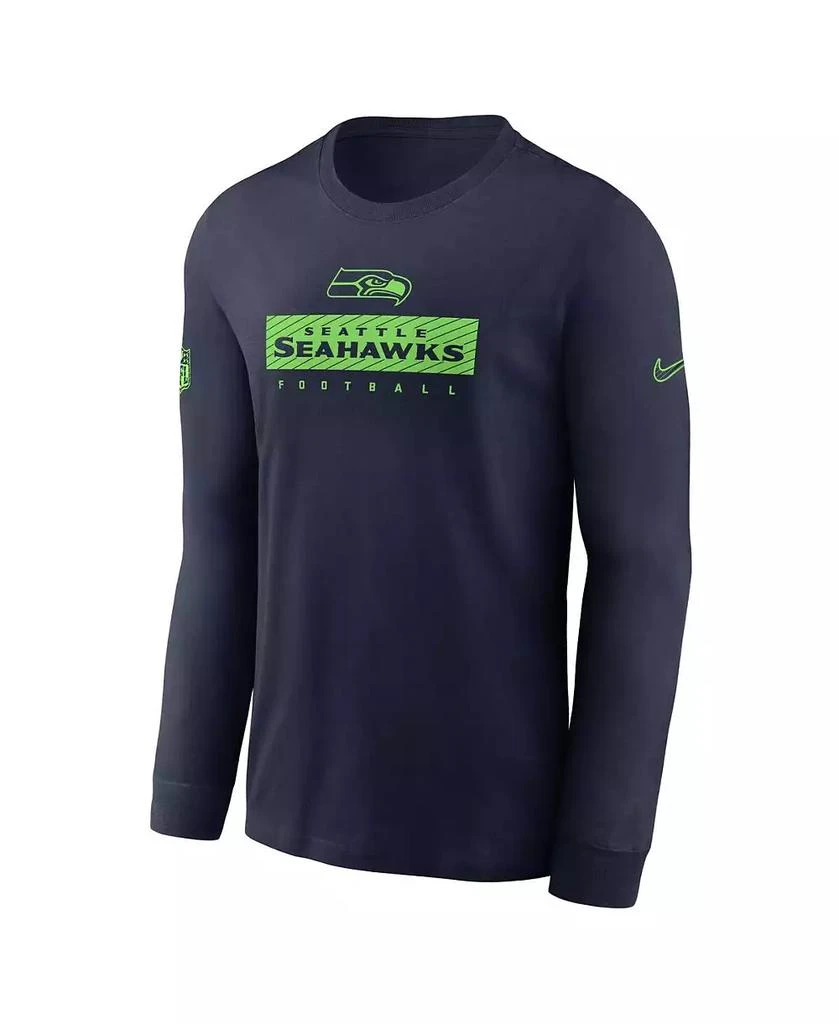 NIKE Men's College Navy Seattle Seahawks Sideline Performance Long Sleeve T-Shirt 3