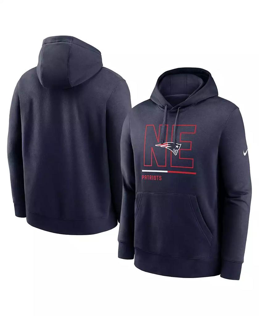 NIKE Men's Navy New England Patriots City Code Club Fleece Pullover Hoodie