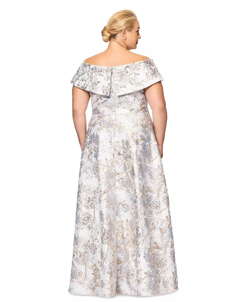 XSCAPE Plus Size Off-The-Shoulder Brocade Ball Gown 3