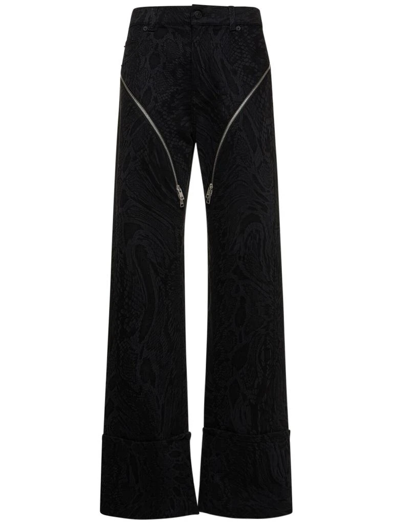 Mugler Laser Snake Denim High Rise Zip Jeans 1