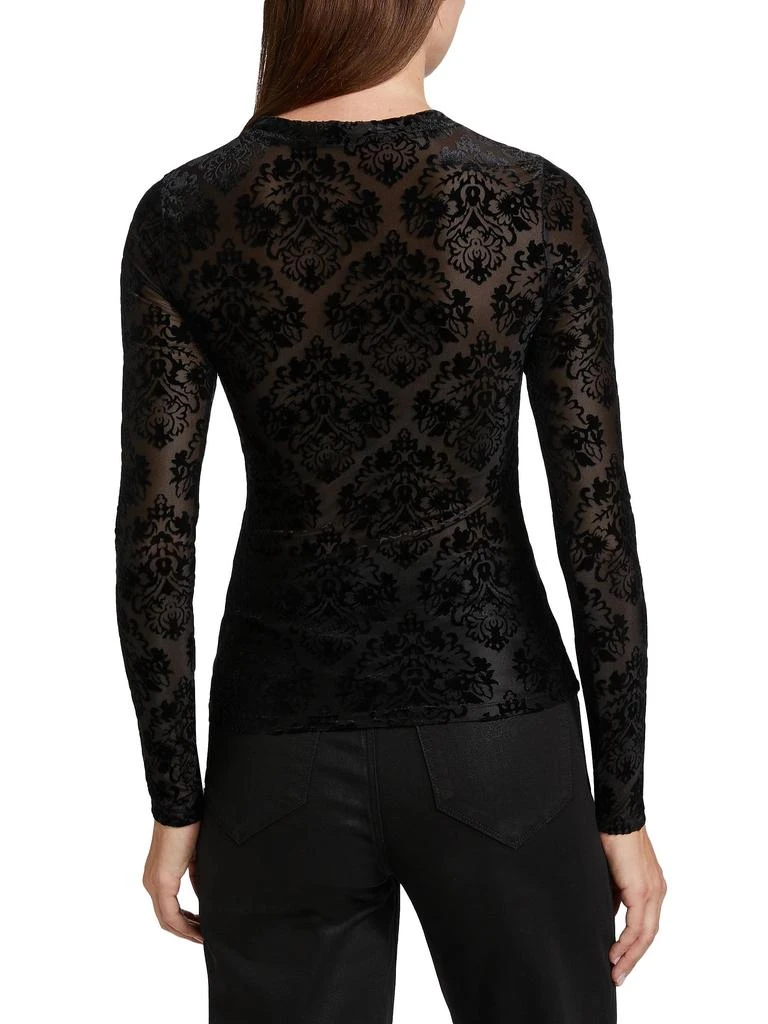 Paige Chelle Velvet Burnout Jacquard Long-Sleeve Top 2