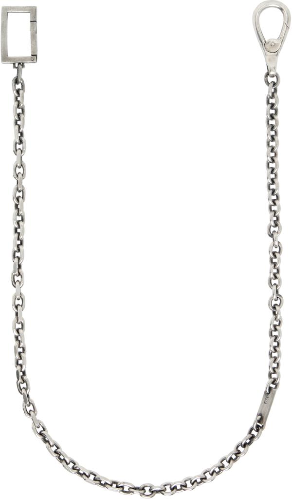 Title of Work Silver Diamond Cut Cable Chain Keychain