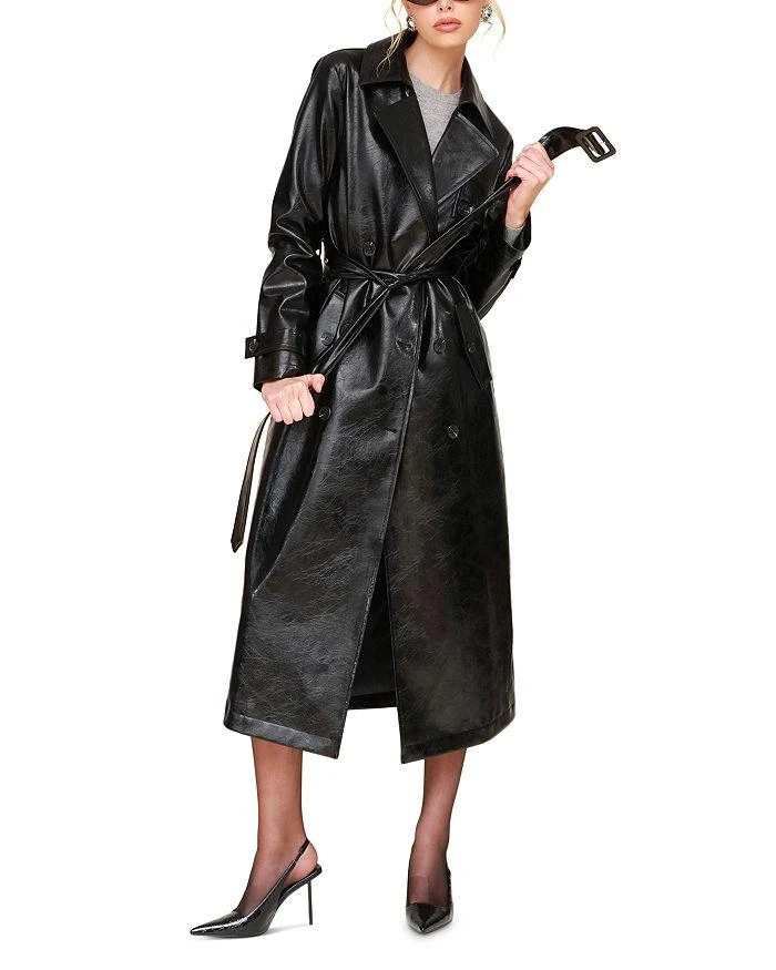 Avec Les Filles Faux Leather Trench Coat 15