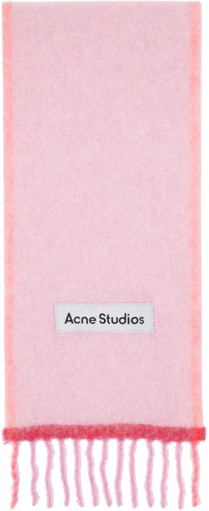 Acne Studios Pink Narrow Wool Mohair Scarf 1