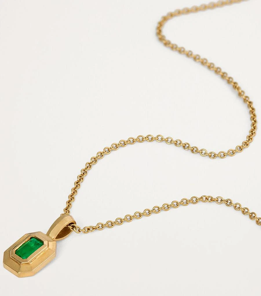 Azlee Yellow Gold and Emerald Staircase Necklace 5