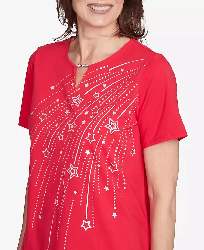 Alfred Dunner Petite Dazzling Shooting Stars with Beaded Split Neck Top 5
