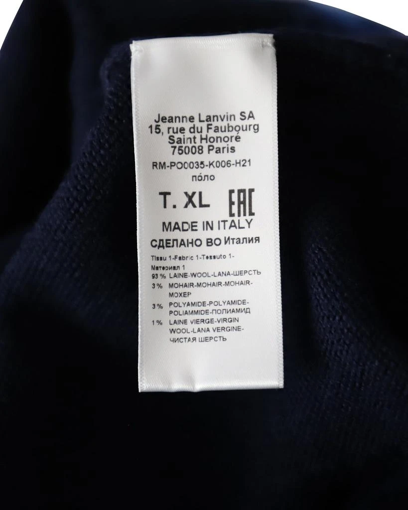 Lanvin Flame Slogan Intarsia-Knit Jumper In Navy Blue Wool 5