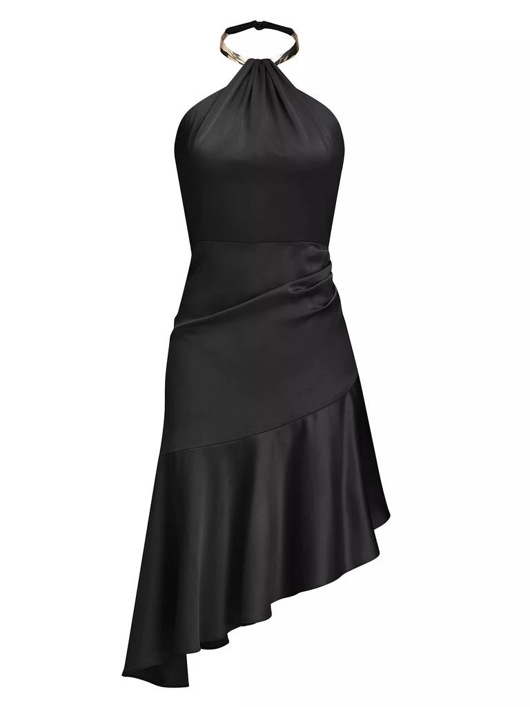 Halston Beverly Satin Halterneck Minidress 1