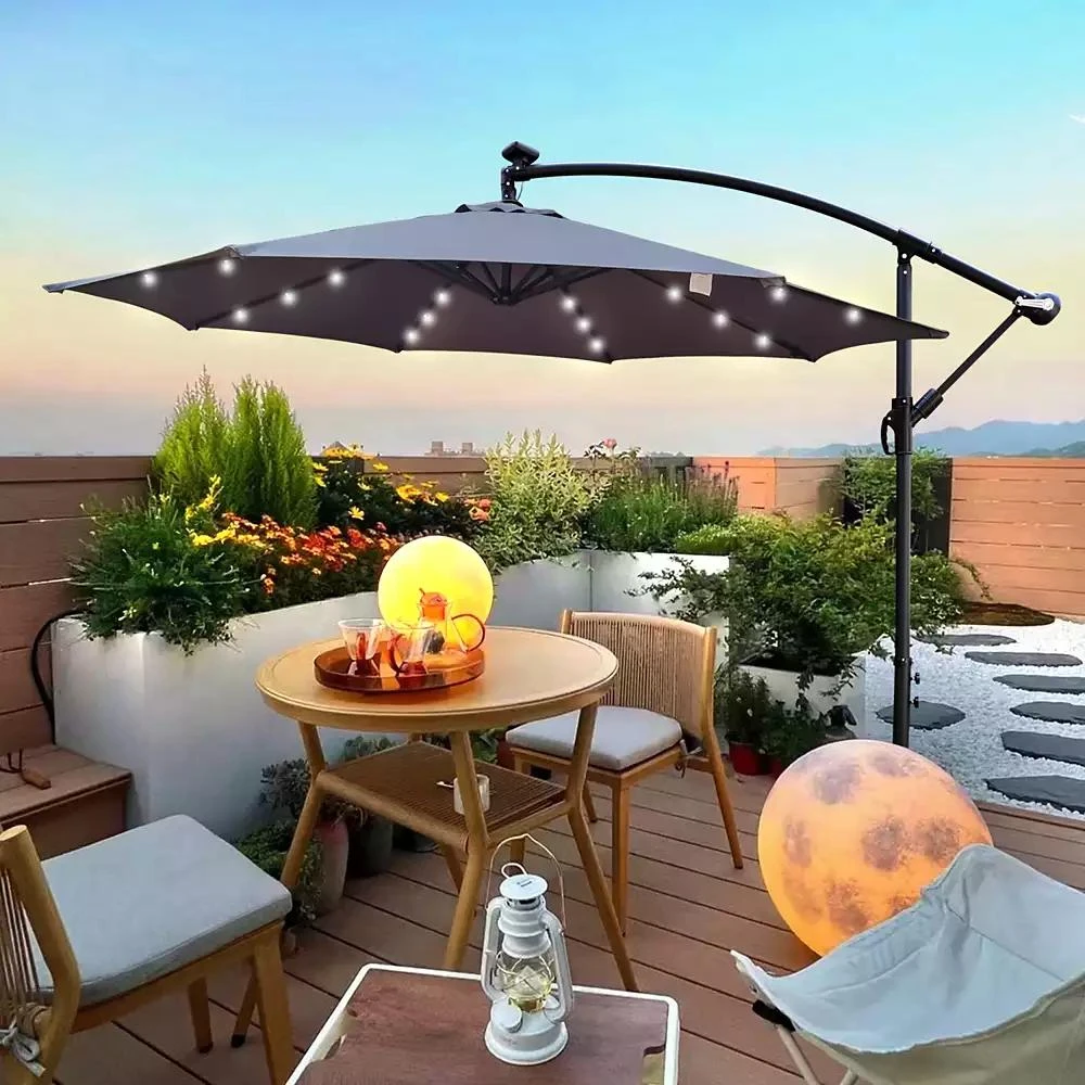 Streamdale Furniture Solar Umbrella with LED Lights 
8 Ribs