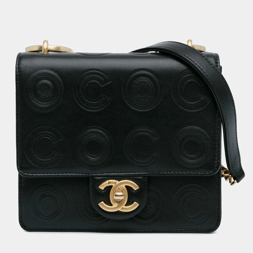 Chanel Chanel Black Coco Embossed Flap Shoulder Bag
 1