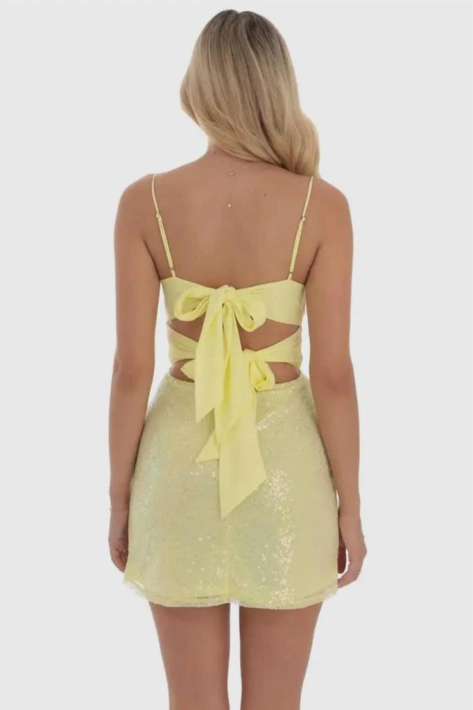 lucy in the sky gold dress Alyce Paris 4894 - Short Sequins Sheath Dress - Wide Straps, Sleeveless, Patterned Sequin, Cutout Back, Strappy Lace-Up Closure, Fitted