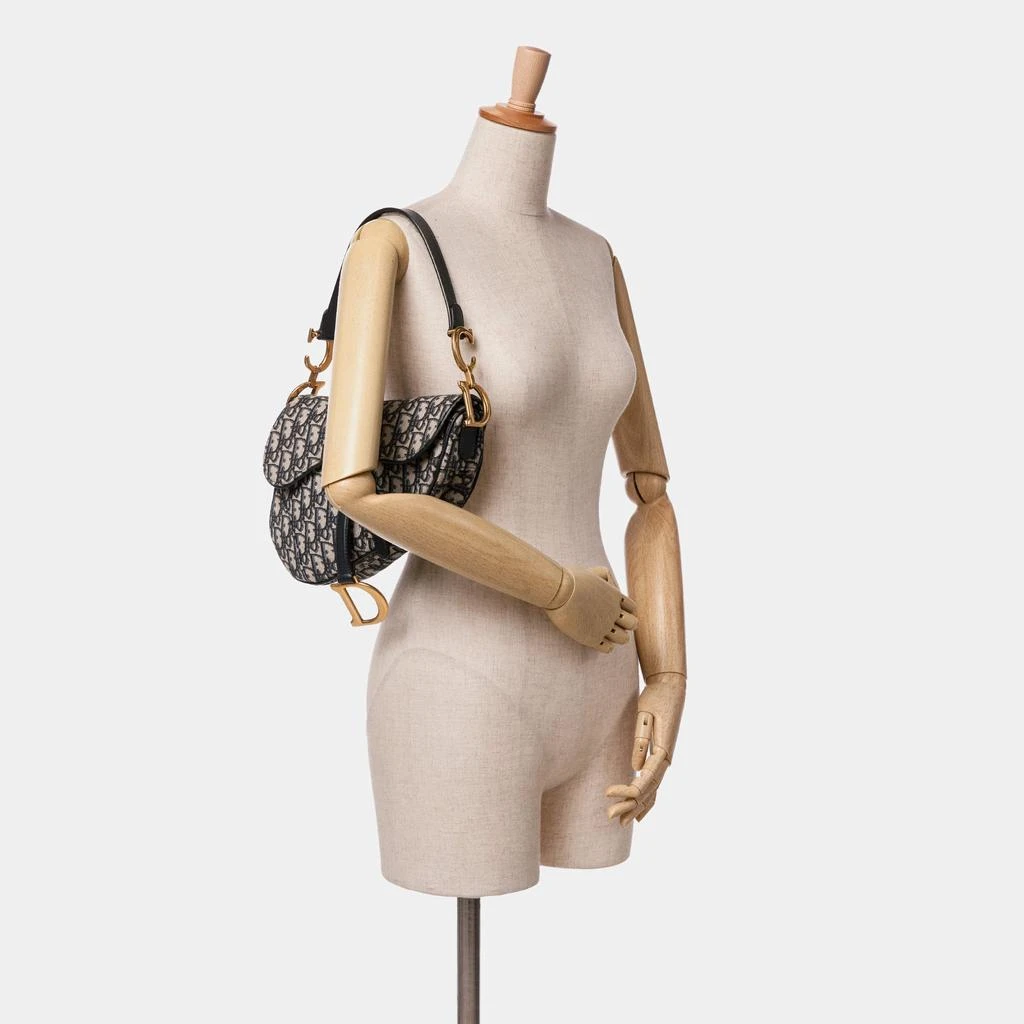 Dior Dior Blue Mini Oblique Canvas Saddle Bag 3