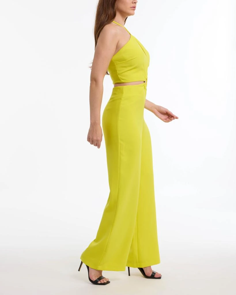 Bebe BEBE Women's Wide Leg Halter Jumpsuit with Keyhole Detail 3