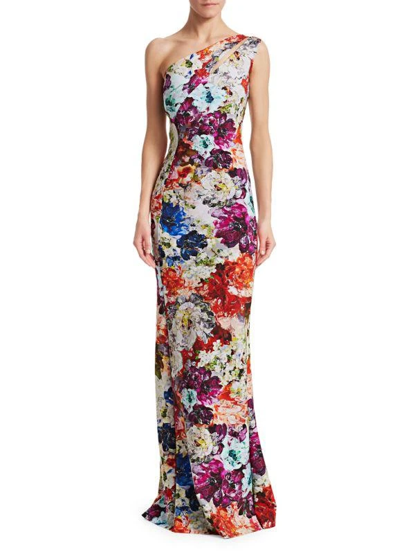 Chiara Boni Floral One-Shoulder Jersey Gown 6