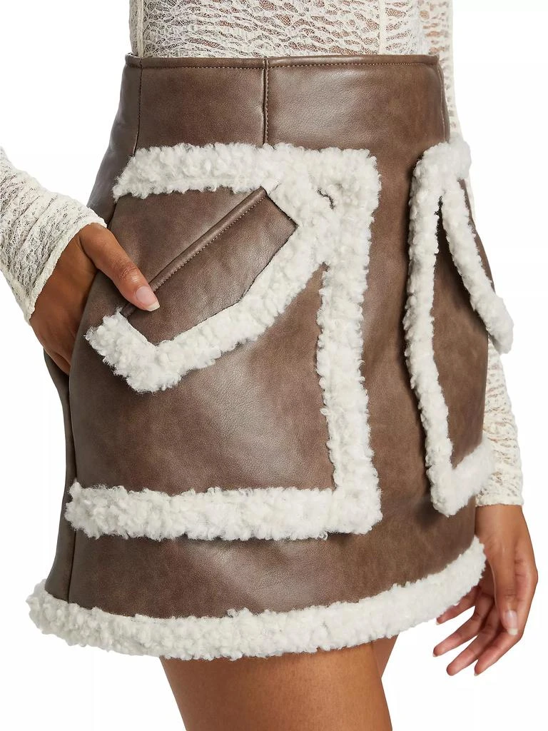 Aknvas Cherry Sherpa-Trim Miniskirt 6