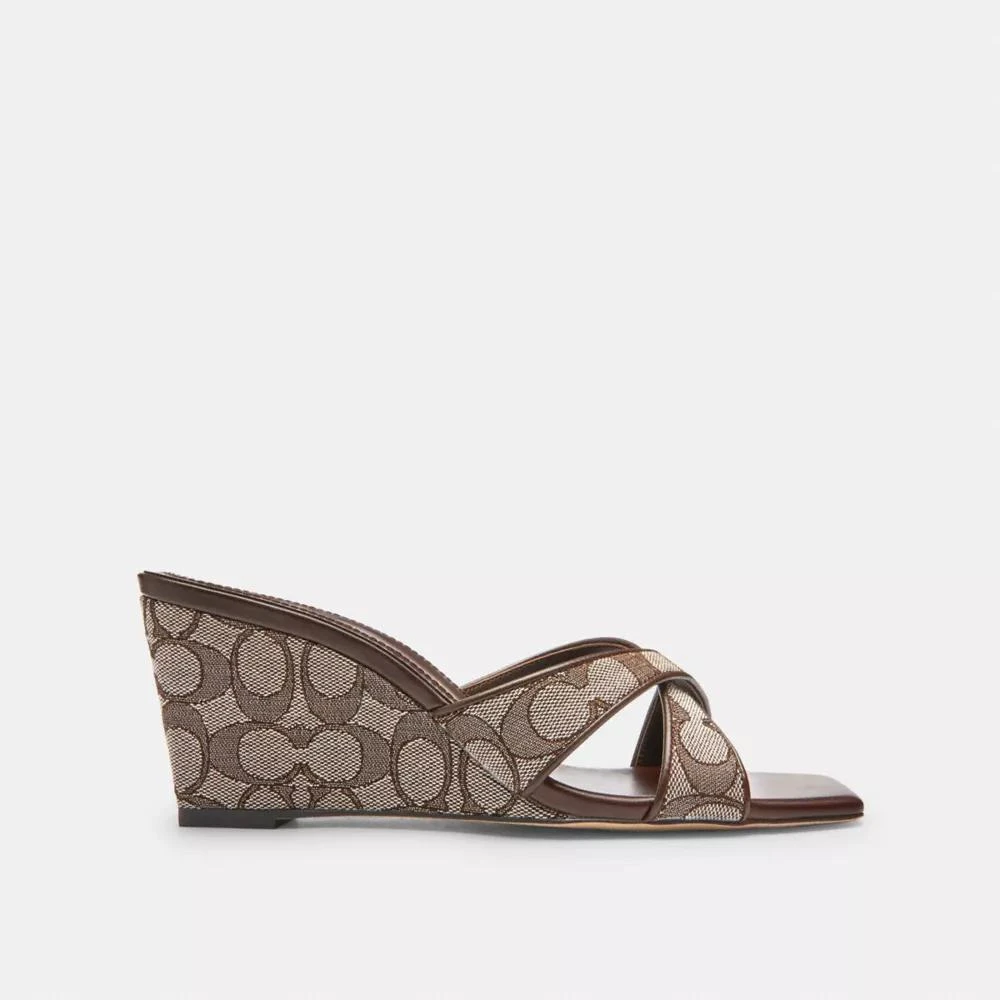 Coach Wedge Sandal In Signature Jacquard 1