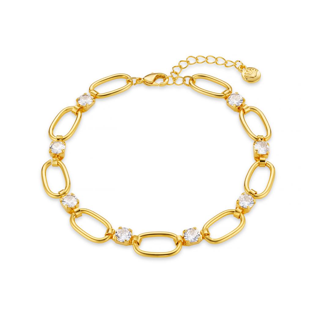 Orelia London Crystal & Oval Link Bracelet