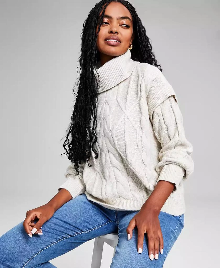 And Now This Women's Cable-Knit Turtleneck Sweater, Created for Macy's 1