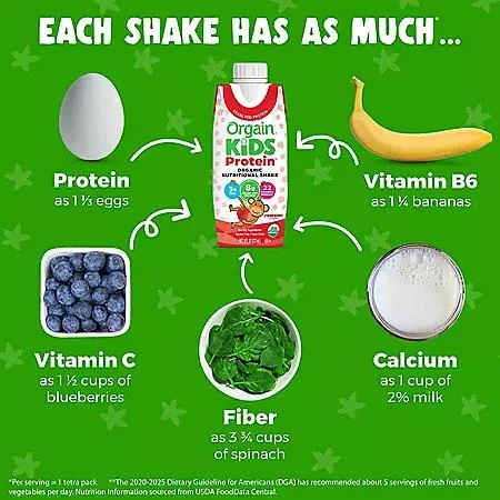 Orgain Orgain Kids 8g Protein Organic Nutrition Shake, Strawberry 8 fl. oz., 18 pk. 5