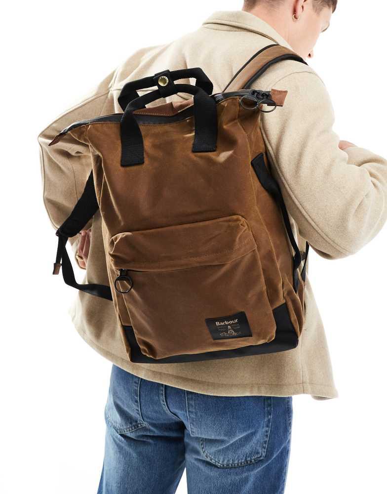 Barbour Barbour field wax backpack in tan