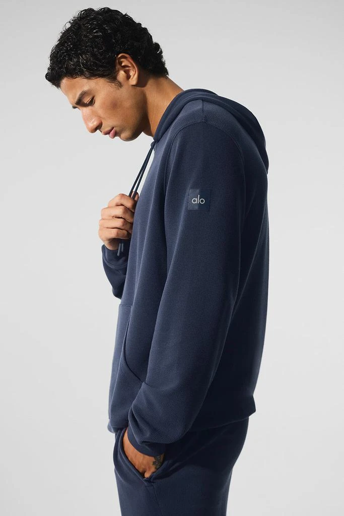 Alo Micro Waffle Fast Break Hoodie - Navy 3