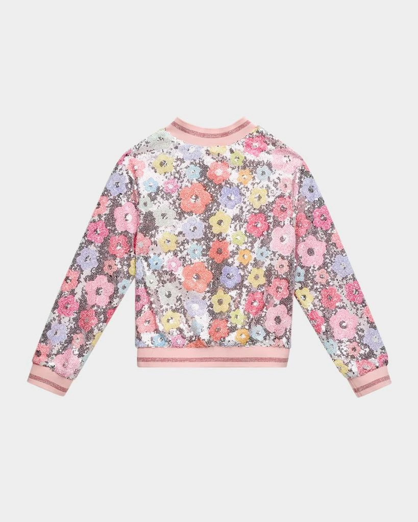 Hannah Banana Girl
s Glitter Flower Bomber Jacket, Size 4-14 2