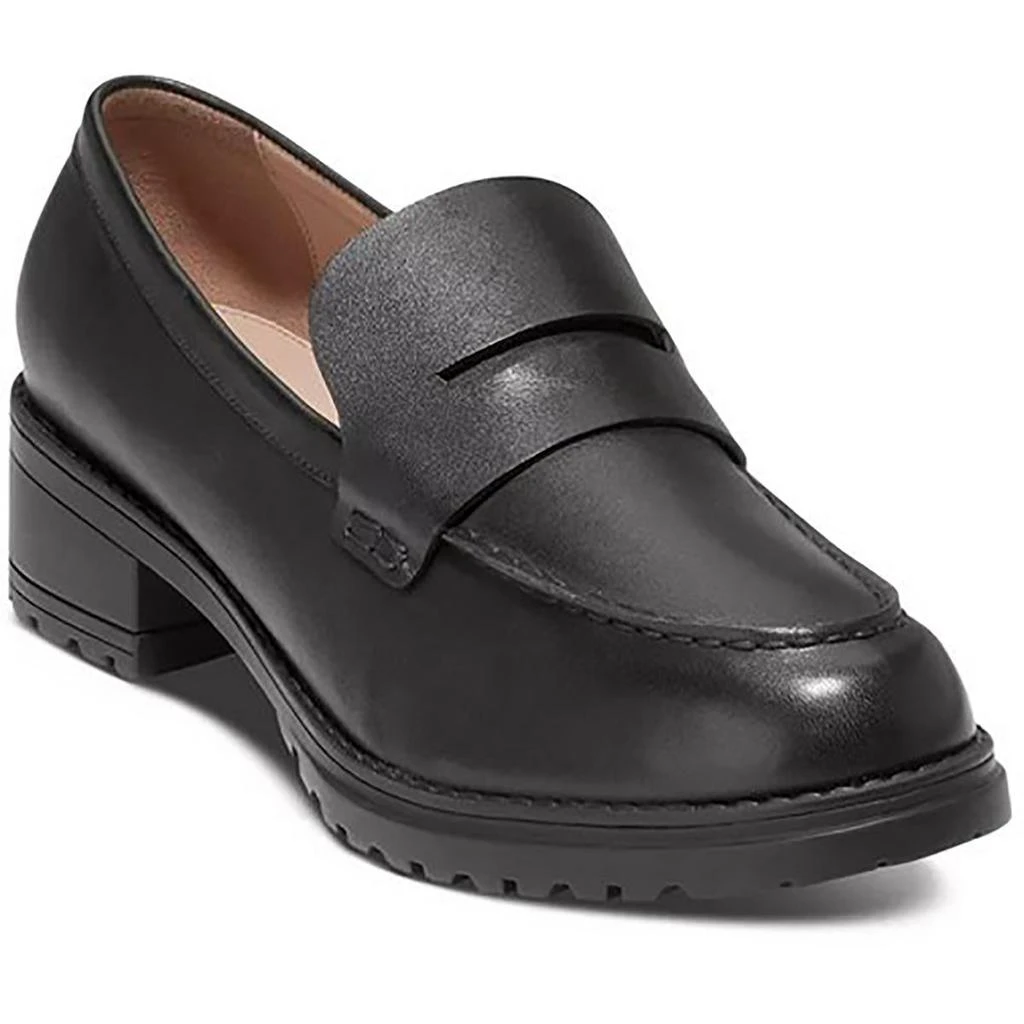 Cole Haan Camea Lug Loafer Womens Leather Embossed Loafer Heels 2