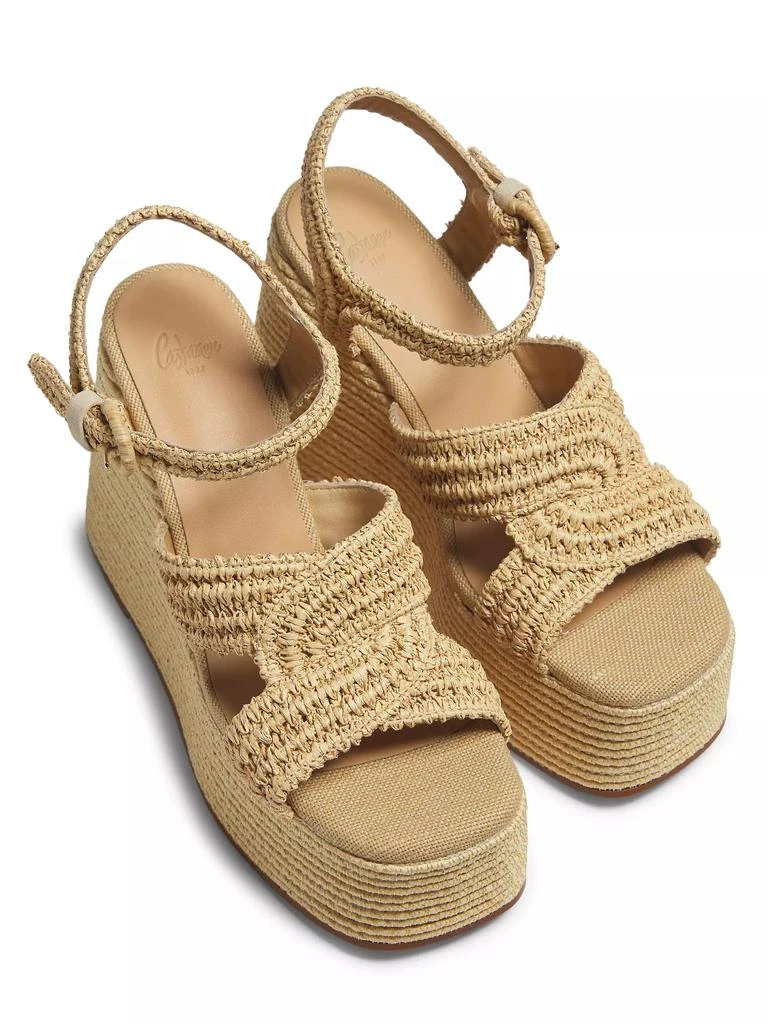 CASTAÑER Fiodora Raffia Wedge Sandals 4