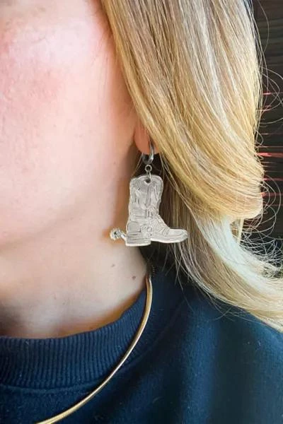 Sigfus Designs Sigfus Designs Mirrored Cowboy Boot Earrings 2