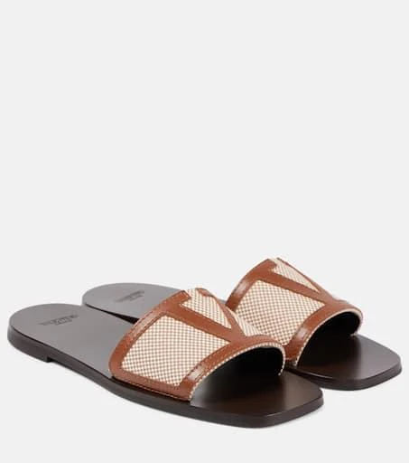 Valentino Viva Superstar leather-trimmed slides 1