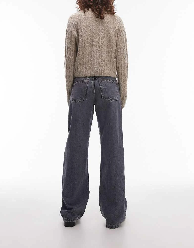 Topshop Topshop Ember low rise wide leg jean in grey 4