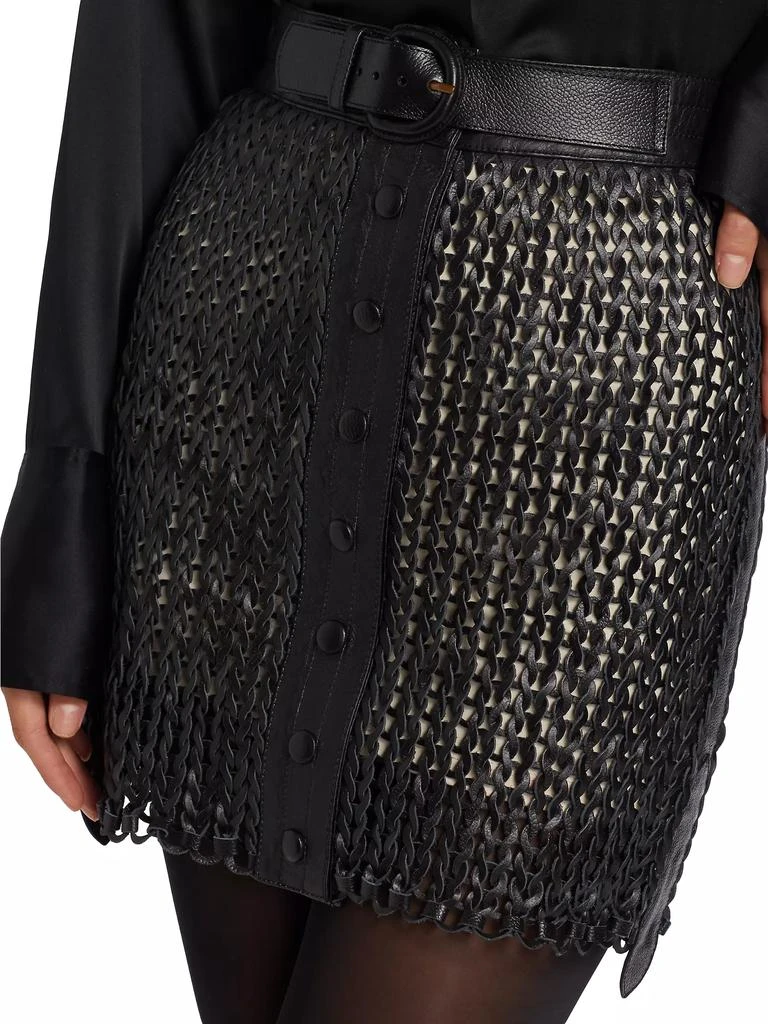 Nonchalant Label Kaiden Leather Knit Miniskirt 6