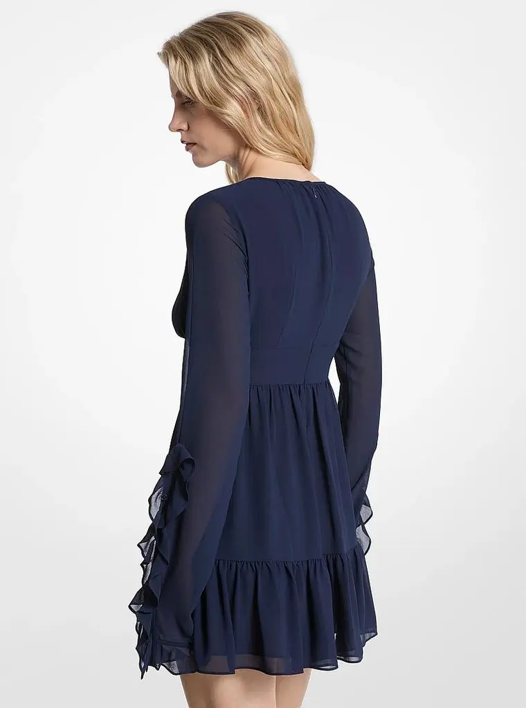 Michael Kors Ruffled Georgette Long-Sleeve Dress 2
