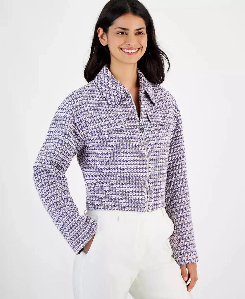 Hugo Boss Women's Aselina Zip-Front Woven Long-Sleeve Cropped Jacket 1