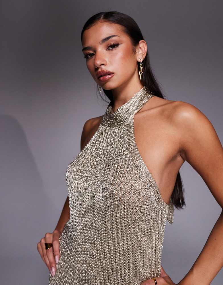 slim fit dress slacks Silver Heart of Gold Maxi Dress main image 0
