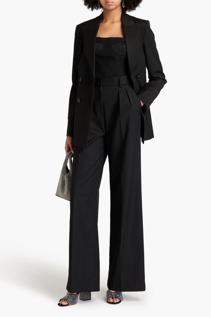 REBECCA VALLANCE Charlie pinstriped twill wide-leg pants