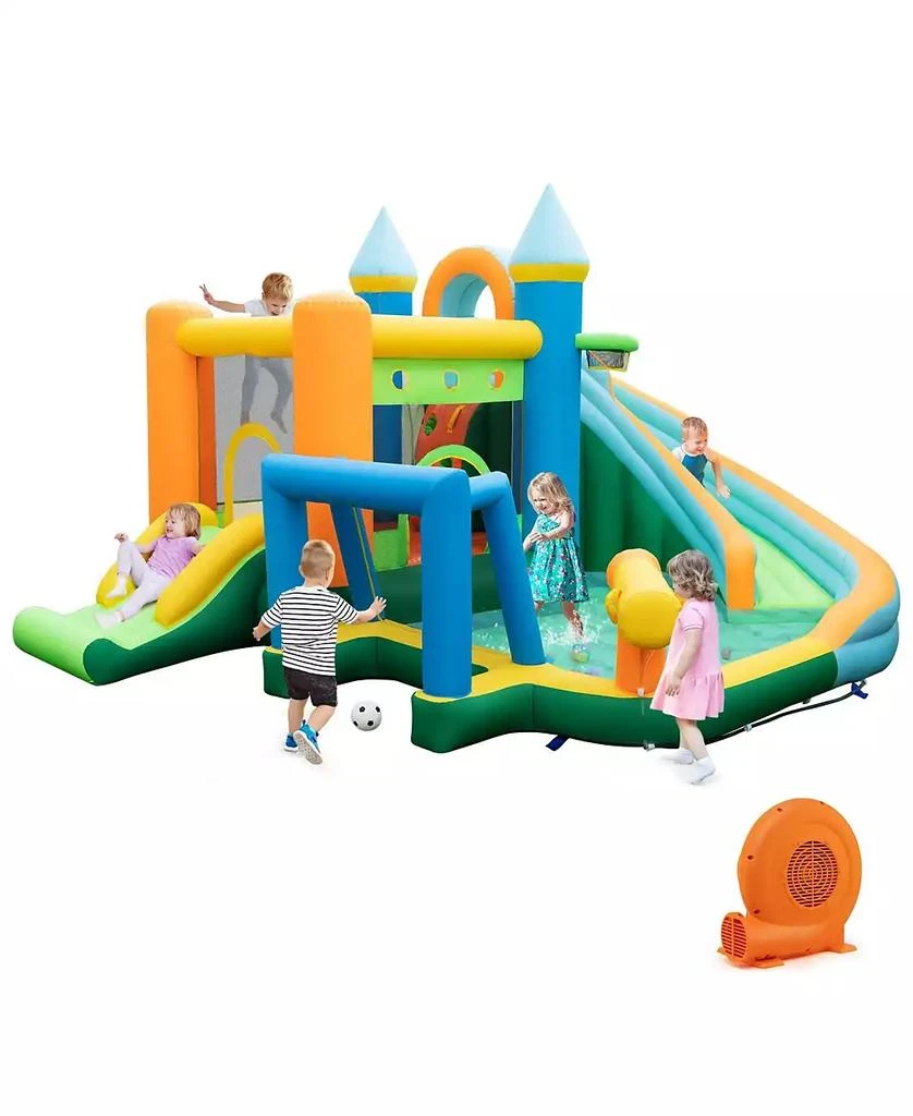 GOUUN Inflatable Water Slide with Dual Slides and Splash Pool Bounce House with 680W Blower 5