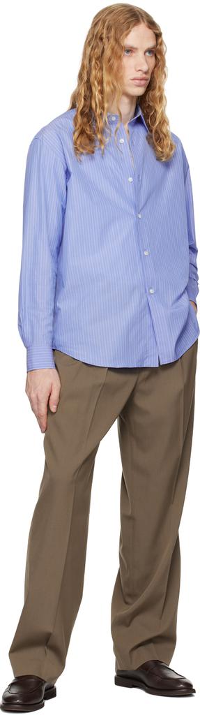 Shop Blue Suvin High Count Cloth Stripe Shirt on Sale at Shop Blue Suvin High Count Cloth Stripe Shirt on Sale at