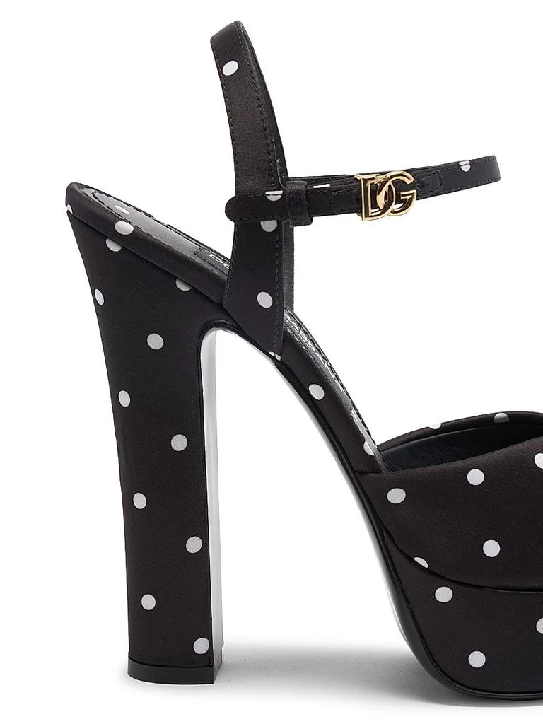 Dolce & Gabbana Kira 135MM Polka Dot Platform Sandals 7
