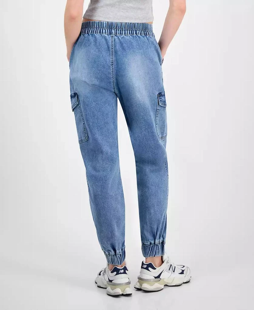 Almost Famous Juniors' Mid Rise Two Button Fly Cargo Jogger Jeans 3